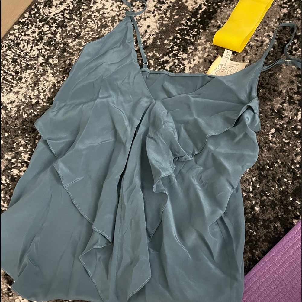 Rory beca turquoise blue silk top